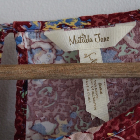 Matilda Jane Mixed Pattern Boho DressLarge Preowned - Picture 4 of 10